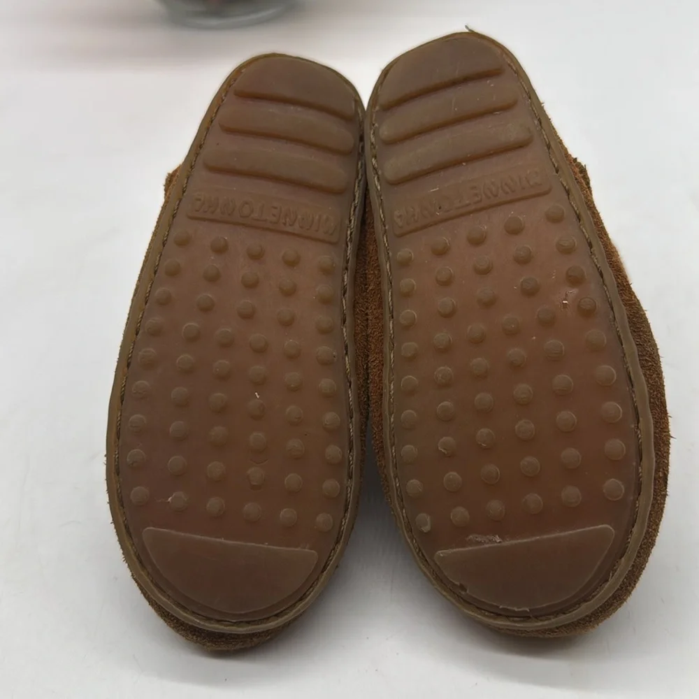 Minnetonka Brown Kids Moccasins with Fringe KS8766